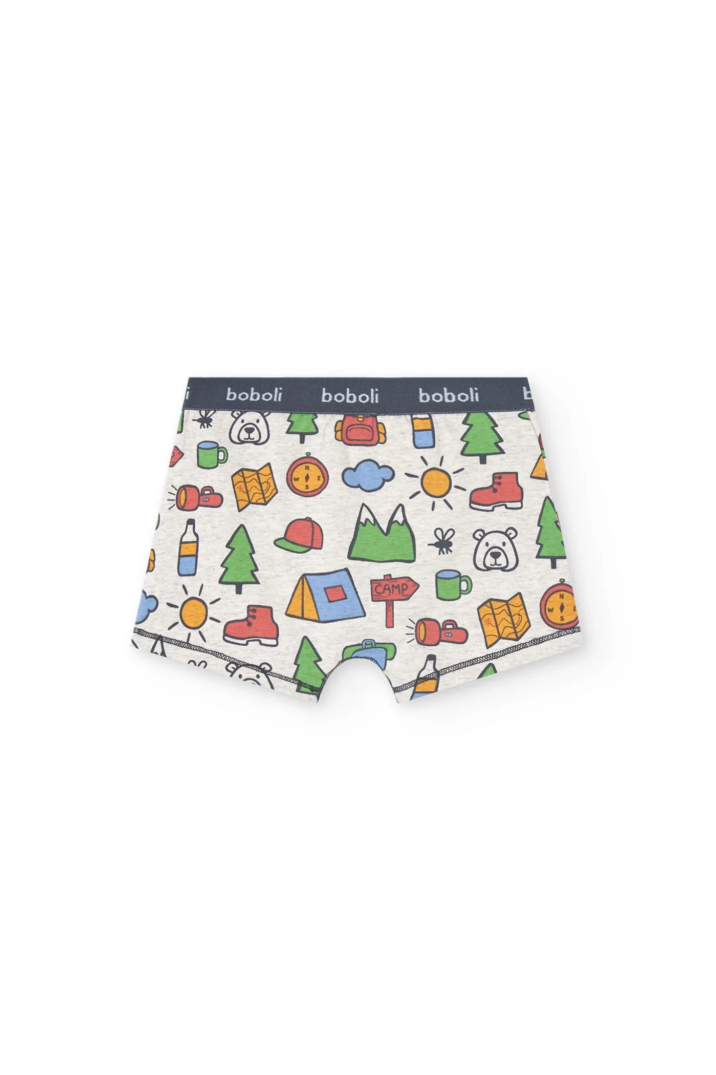 Confezione da 3 boxer in maglia per bambino con stampa in colore rosso, blu e altri colori.