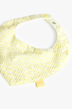 Confezione di 2 bavaglini a triangolo in maglia per bebé di colore giallo con motivo vegetale