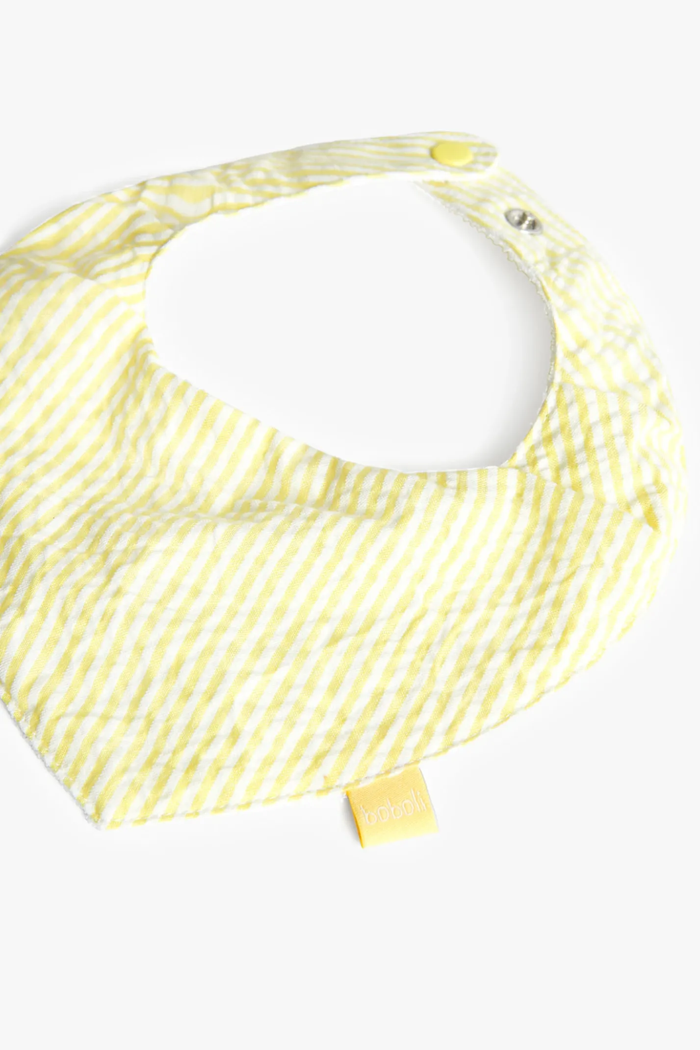 Confezione di 2 bavaglini a triangolo in maglia per bebé di colore giallo con motivo vegetale