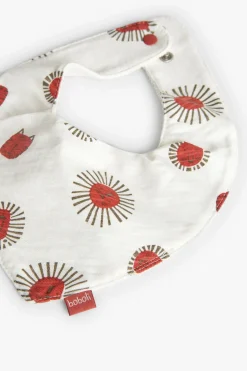 Confezione di 2 bavaglini in maglia per bebè di colore rosso con motivo a quadri