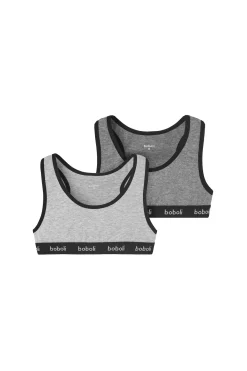Confezione di 2 top per bambina in grigio