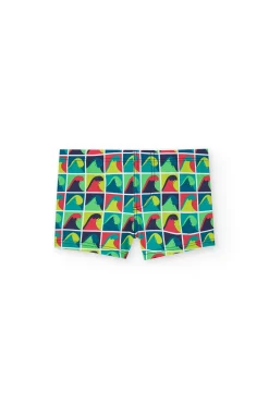 Costume da bagno in maglia per bambino con stampa in colore verde
