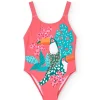 Costume da bagno in poliammide per bambina di colore rosa