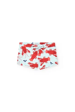 Costume da bagno in poliammide per neonato con design di aragoste