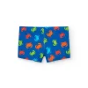 Costume da bagno in poliammide per bambino di colore blu con motivo di granchi.