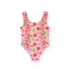Costume da bagno in poliammide per bambina con stampa di frutta