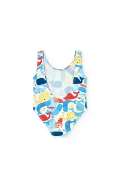 Costume da bagno in poliammide per bambina con stampa.