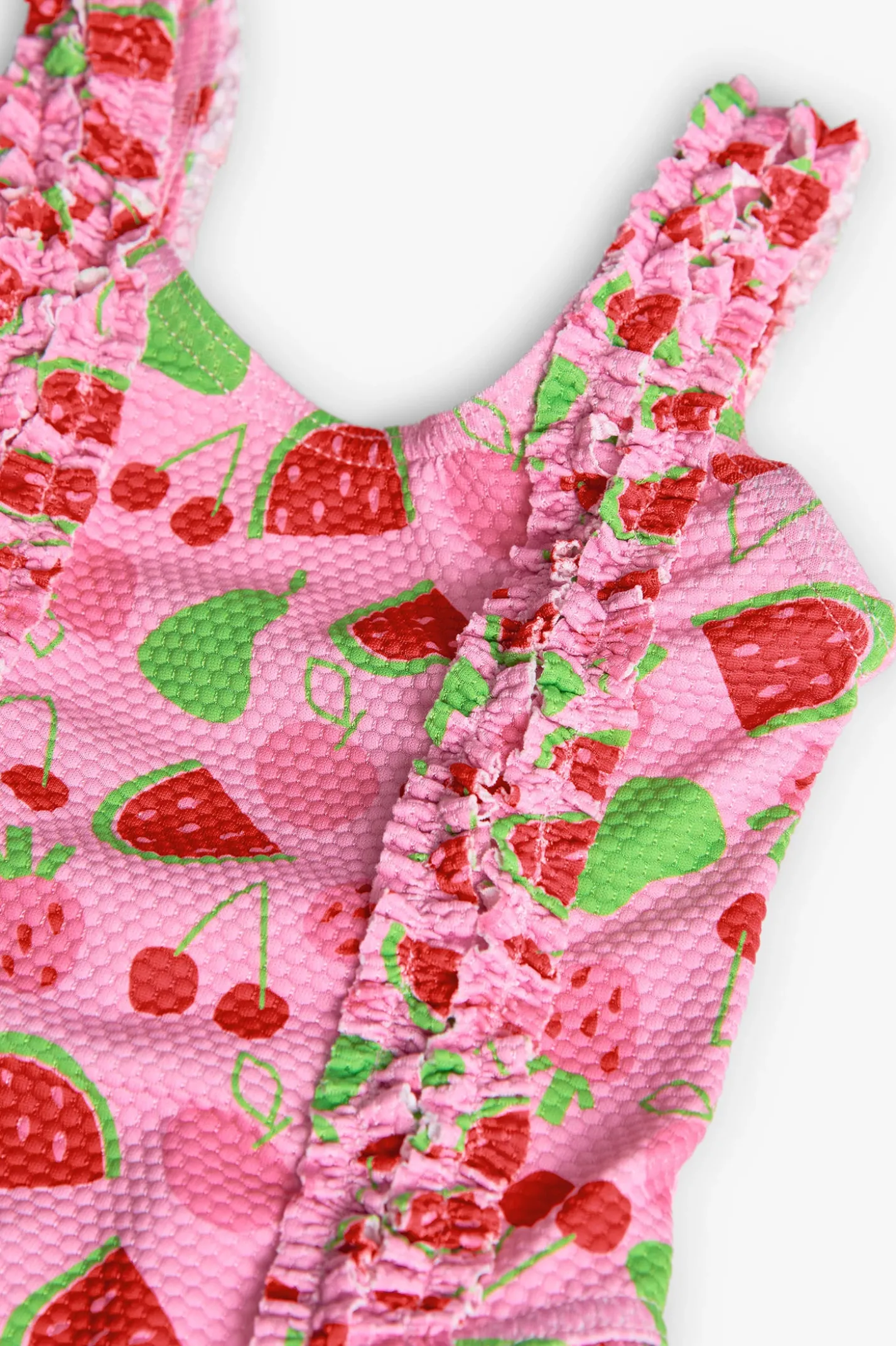 Costume da bagno in poliammide per bambina con stampa di frutta
