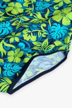 Costume da bagno in poliammide per bambina con stampa tropicale