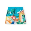 Costume da bagno in tessuto riciclato per bambino in blu con stampa