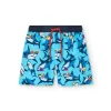 Costume da bagno in tessuto riciclato per bambino in blu navy con design di squali.