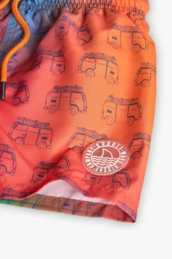 Costume da bagno in tessuto riciclato per bambino in colore arancione