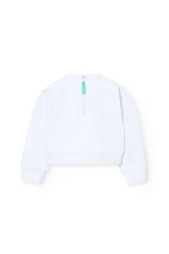 Felpa a maglia per neonata in colore bianco