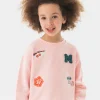 Felpa di maglia per bambina di colore rosa