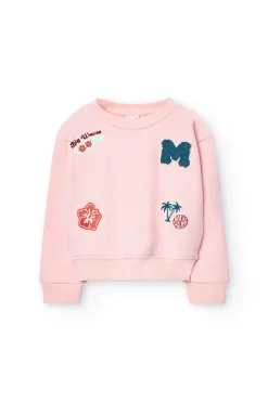 Felpa di maglia per bambina di colore rosa