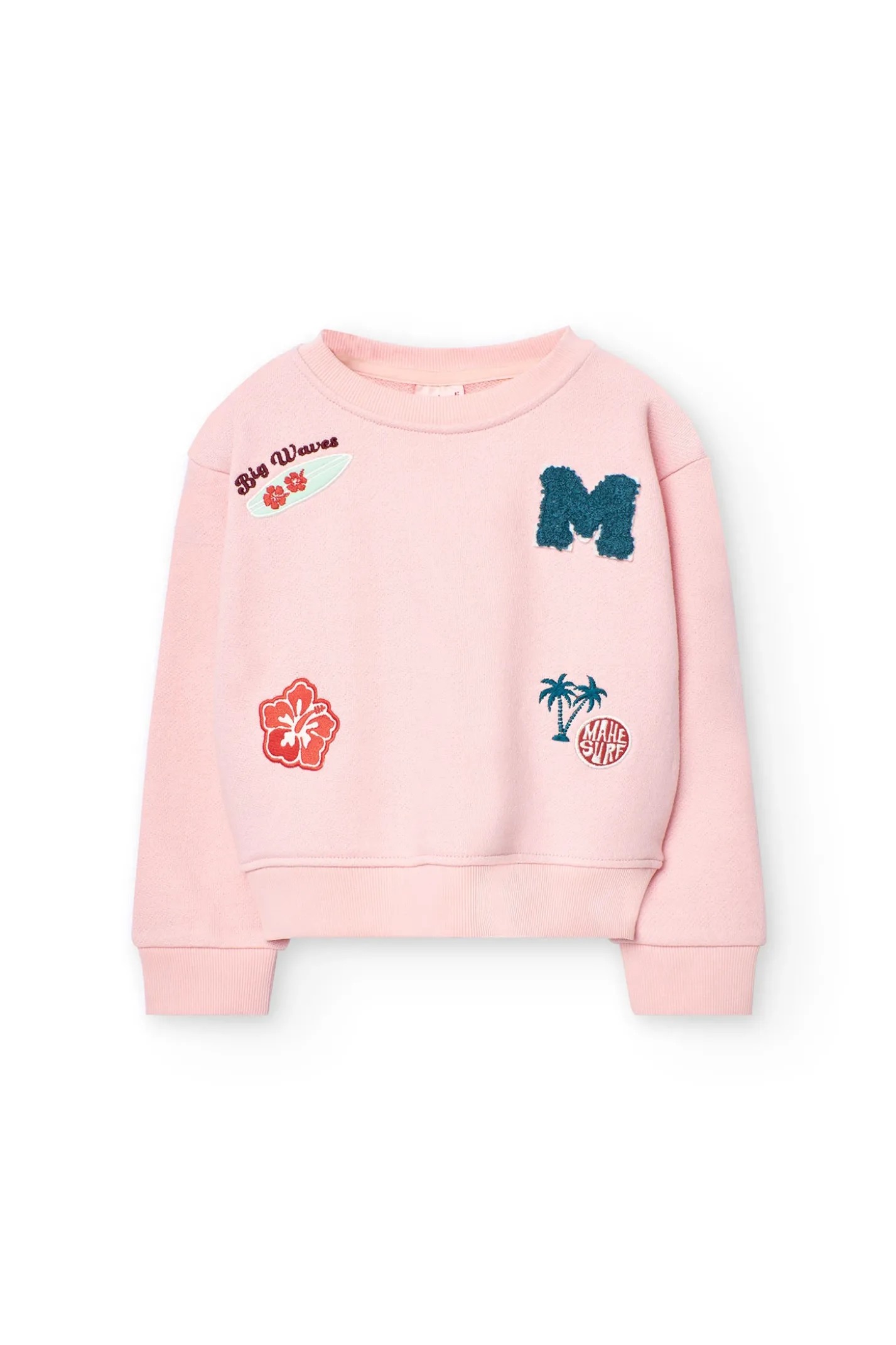 Felpa di maglia per bambina di colore rosa