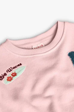 Felpa di maglia per bambina di colore rosa