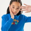 Felpa per bambina di colore blu.