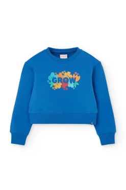 Felpa per bambina di colore blu.