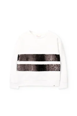 Felpa per bambina di colore bianco.
