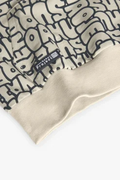 Felpa per bambino con stampa color crema.
