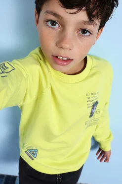 Felpa per bambino in colore verde
