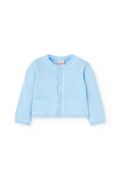 Giacca a maglia per neonato di colore blu