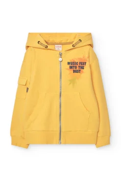 Giacca di felpa per bambino di colore giallo
