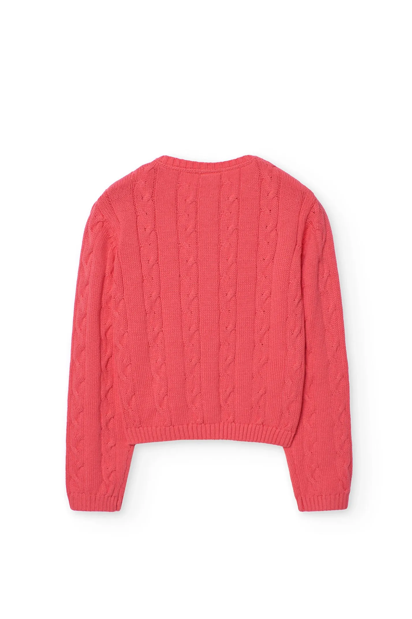 Giacca di maglia per bambina color fragola