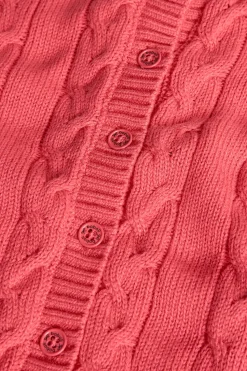 Giacca di maglia per bambina color fragola
