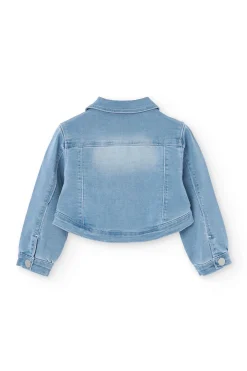 Giacca di maglia per neonata in colore bleach