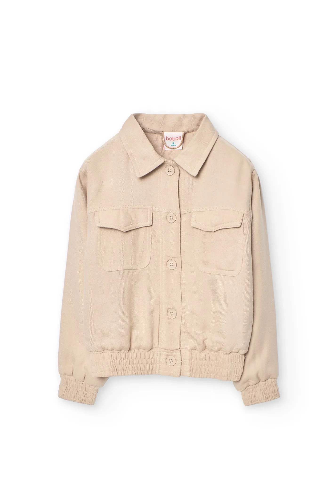 Giacca di sarja viscosa da bambina in colore beige