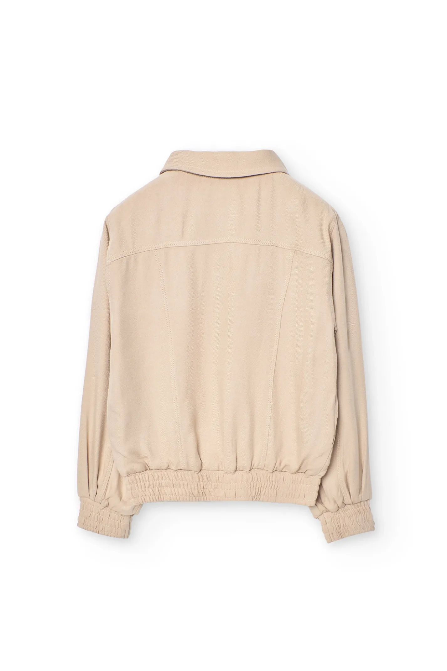 Giacca di sarja viscosa da bambina in colore beige