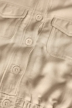 Giacca di sarja viscosa da bambina in colore beige