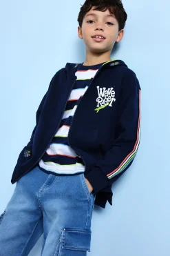 Giacca in felpa per bambino di colore blu navy