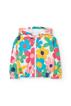 Giacca in felpa per bambina con design floreale