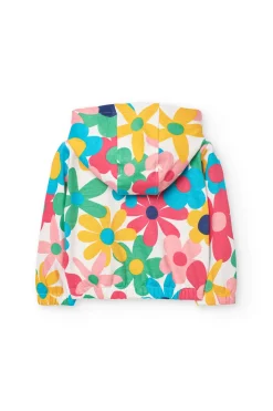 Giacca in felpa per bambina con design floreale