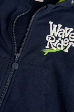 Giacca in felpa per bambino di colore blu navy