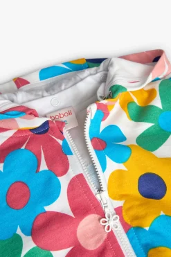 Giacca in felpa per bambina con design floreale