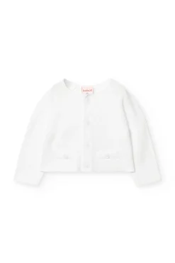Giacca in maglia per neonato di colore bianco