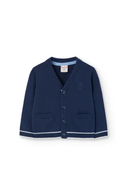 Giacca in maglia per neonato di colore blu navy