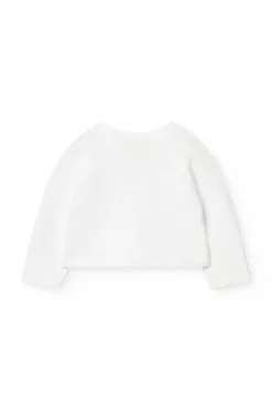 Giacca in maglia per neonato di colore bianco