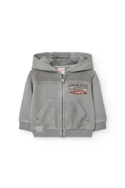 Giacca in pile per bambino in grigio scuro