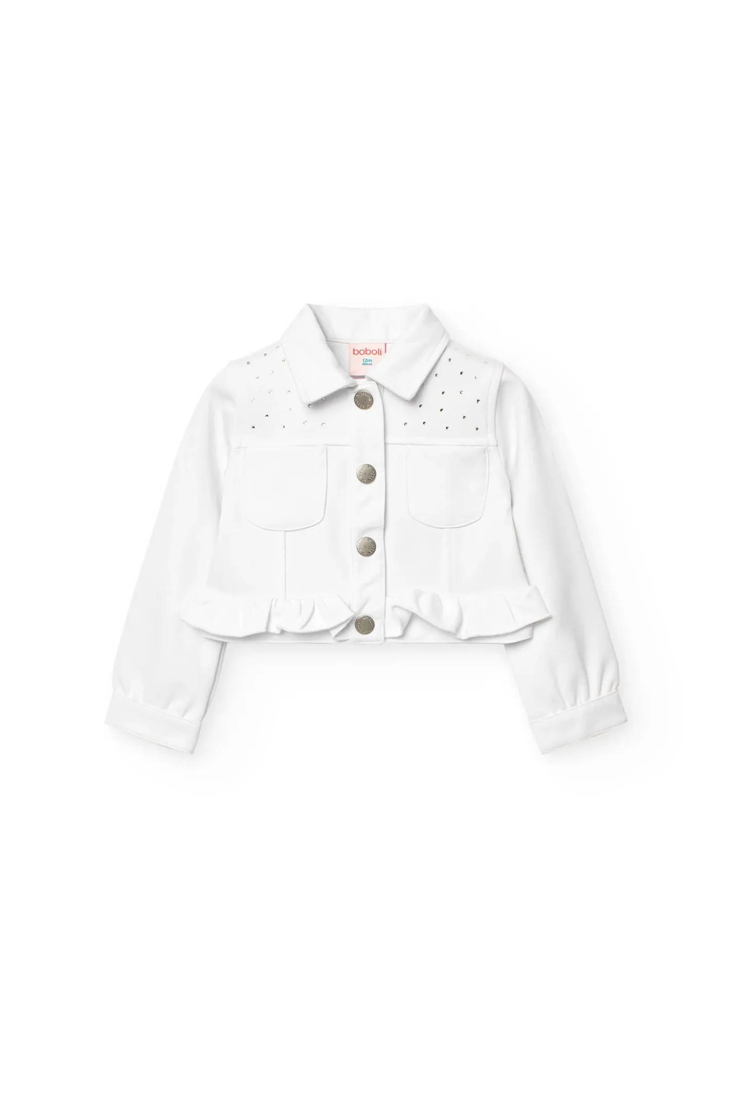 Giacchetta a maglia per bambina in colore bianco