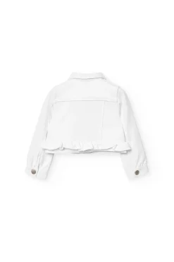 Giacchetta a maglia per bambina in colore bianco