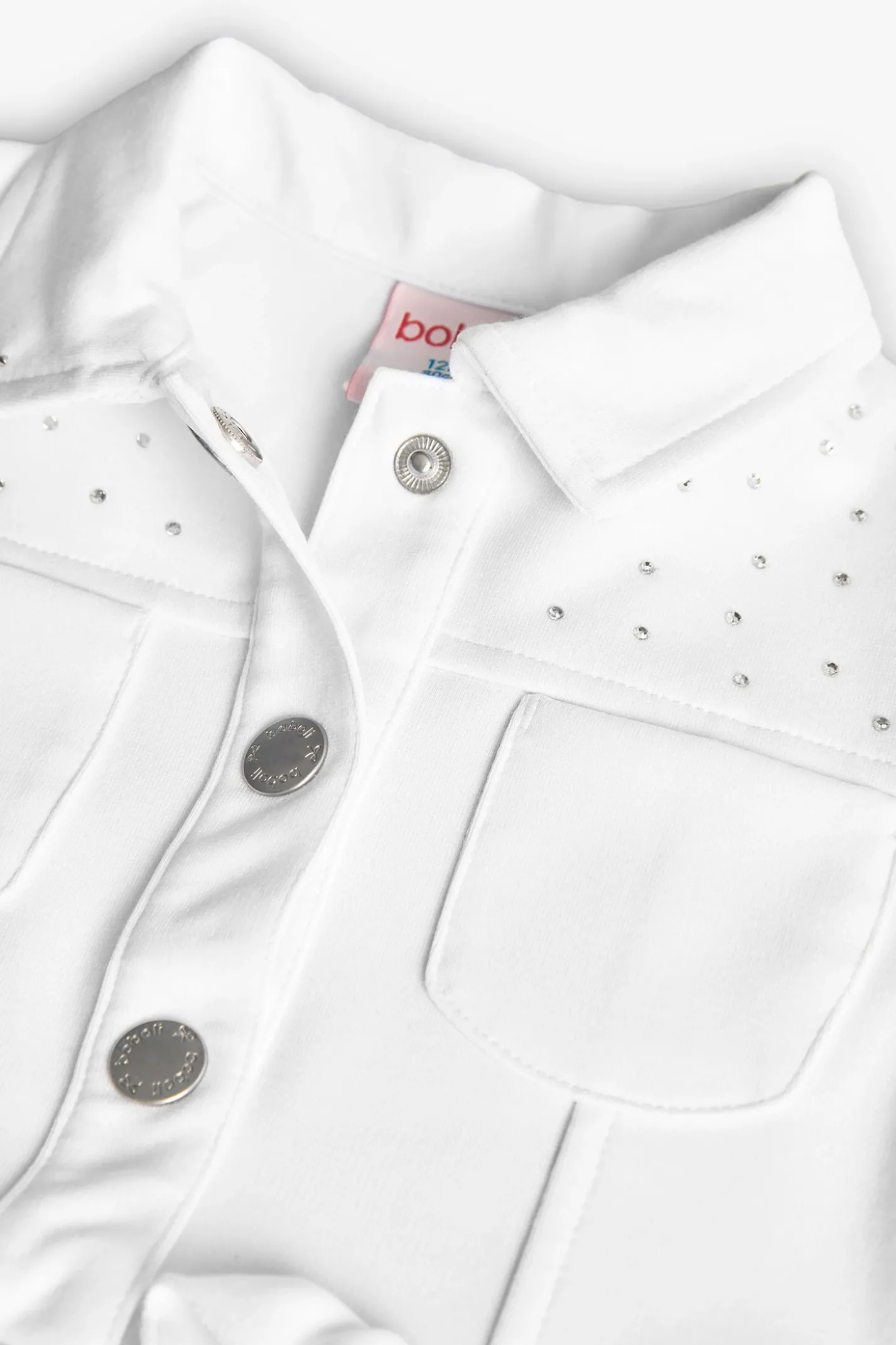 Giacchetta a maglia per bambina in colore bianco