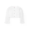 Giacchetta a maglia per neonata in colore bianco