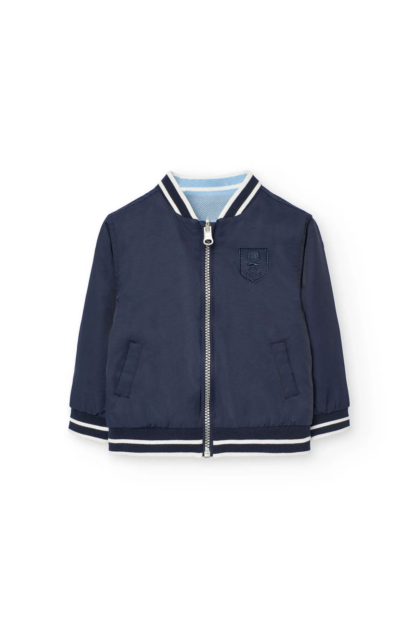 Giubbotto reversibile per bambino color blu navy.