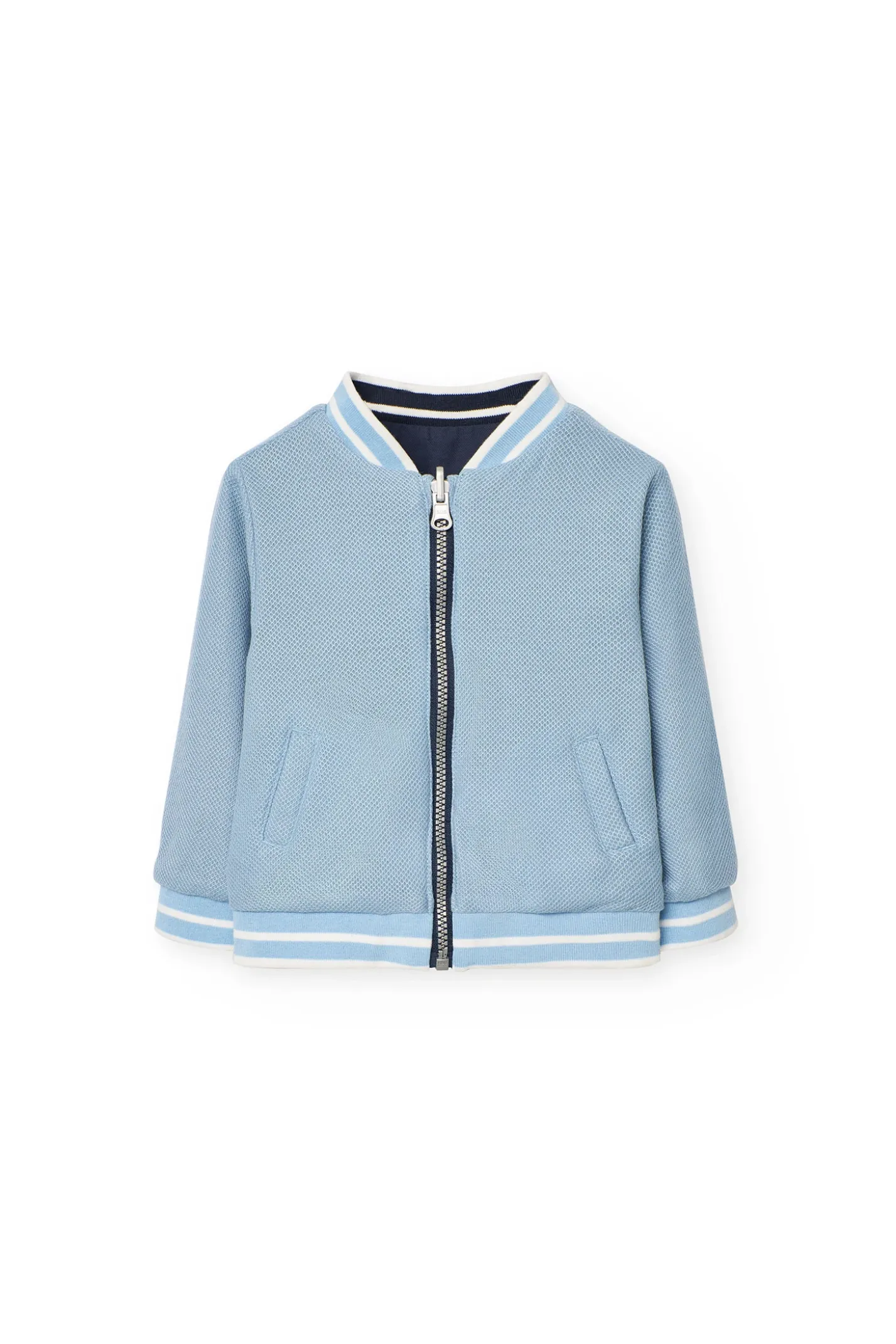 Giubbotto reversibile per bambino color blu navy.