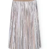 Gonna a pieghe in maglia per bambina di colore bianco